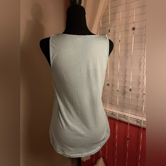 Apt 9 Aqua iridescent sequin sleeveless tank top Medium turquoise blue - Picture 4 of 8